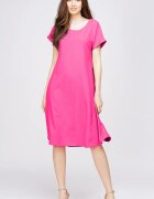 Pierino Rochie A line din in mercerizat si vascoza fucsia