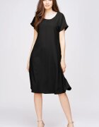 Pierino Rochie A line din in mercerizat si vascoza neagra