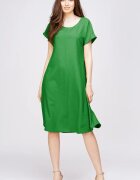 Pierino Rochie A line din in mercerizat si vascoza verde crud