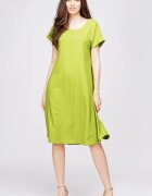 Pierino Rochie A line din in mercerizat si vascoza verde lime