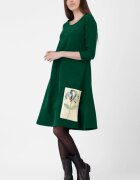 Pierino Rochie A line din material catifelat verde inchis cu aplicatie color