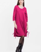 Pierino Rochie A line din tricot cu sireturi laterale fucsia