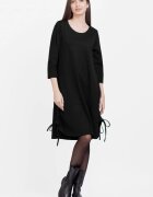 Pierino Rochie A line din tricot cu sireturi laterale neagra