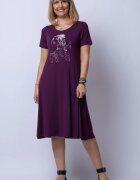 Pierino Rochie A line midi bordo din tricot cu imprimeu chip de fata