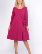 Pierino Rochie A line midi cu nod intr-o parte din vascoza moale fucsia