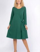 Pierino Rochie A line midi cu nod intr-o parte din vascoza verde