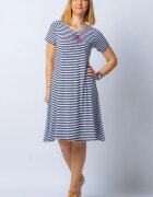Pierino Rochie A line midi dungi marinar din tricot cu imprimeu chip de fata