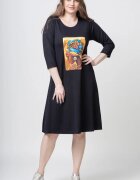 Pierino Rochie A line neagra din jerseu cu panou Fata Africana