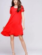 Pierino Rochie A line rosie din in mercerizat si vascoza