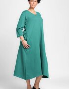 Pierino Rochie lunga A-line din jerseu punto milano turcoaz