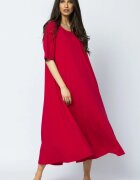 Pierino Rochie lunga A-line din tricot de bumbac fucsia