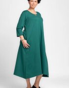Pierino Rochie lunga A-line din tricot de bumbac verde