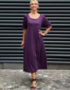 Pierino Rochie lunga din tricot mov cu nasture pe spate