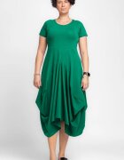 Pierino Rochie lunga in colturi din tricot de bumbac verde smarald
