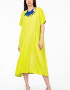 Pierino Rochie lunga verde lime din in mercerizat si vascoza marime oversize