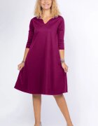 Pierino Rochie uni magenta A line midi cu decolteu traditional