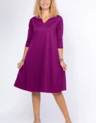 Pierino Rochie uni mov zmeura A line midi cu decolteu traditional