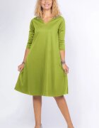 Pierino Rochie uni verde deschis A line midi cu decolteu traditional