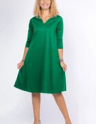 Pierino Rochie uni verde intens A line midi cu decolteu traditional
