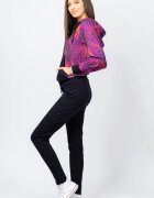 Pierino Trening dama bumbac doua piese pantalon negru si hanorac cu mov si corai