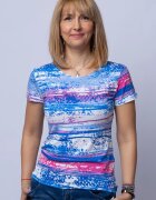 Pierino Tricou alb-albastru din vascoza