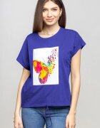 Pierino Tricou albastru cu snur si panou fluture stilizat