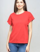 Pierino Tricou cu maneca cazuta din bumbac corai
