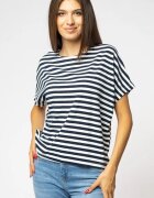 Pierino Tricou din bumbac cu dungi alb-bleumarin