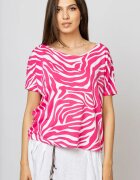Pierino Tricou din vascoza cu imprimeu alb - roz
