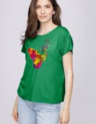 Pierino Tricou din vascoza cu imprimeu fluture verde