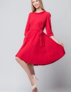 Plissado Rochie rosie eleganta - casual taiata in talie clos