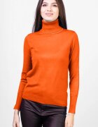 Porta Fortuna Helanca pullover din tricotaj cu guler inalt portocaliu