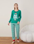 Serena Pijama de Craciun din bumbac doua piese cu Merry Christmas