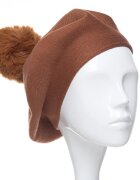 Shopika Bereta clasica camel cu mot din blanita din bumbac si lana