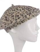 Shopika Bereta frantuzeasca cu angora imprimeu animal print pe fond bej