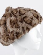 Shopika Bereta frantuzeasca din blanita si interior matlasat animal print bej