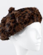 Shopika Bereta frantuzeasca din blanita si interior matlasat animal print maro