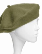 Shopika Bereta frantuzeasca din stofa groasa de lana verde oliv
