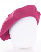 Shopika Bereta magenta clasica cu strasuri foarte fine aplicate pe toata suprafata din bumbac si lana