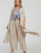Shopika Blazer lung din in fluid cu revere bej