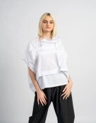 Shopika Bluza alba asimetrica extravaganta din bumbac satinat