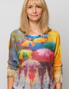 Shopika Bluza cu maneca fluture si imprimeu umbrele