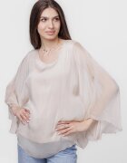 Shopika Bluza din matase si vascoza cu maneca clopot bej