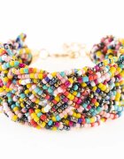 Shopika Bratara cu 4 siruri impletite din margelute multicolore