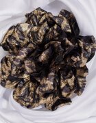 Shopika Brosa animal print negru-auriu metalizat floare cu diametru de 15 cm cu clips pentru par