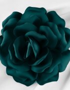 Shopika Brosa floare turcoaz inchis cu diametru de 15 cm cu clips pentru par
