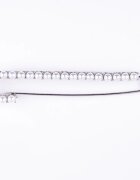 Shopika Brosa metalica argintie tip ac cu perle sintetice albe