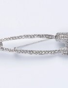 Shopika Brosa metalica argintie tip ac cu pietricele