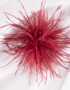 Shopika Brosa puf pene fine bordo cu diametru de 15 cm cu clips pentru par