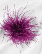 Shopika Brosa puf pene fine magenta cu diametru de 15 cm cu clips pentru par